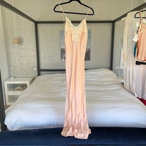 La Perla Maison Long Pink Silk Nightgown Dress NWT